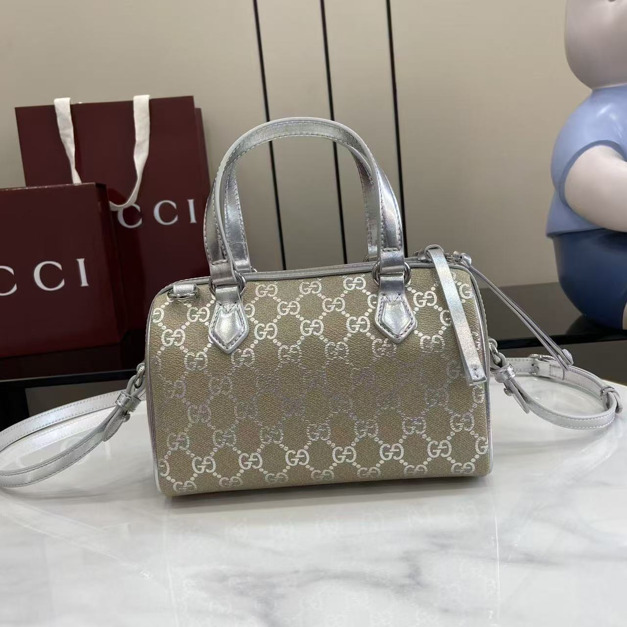 Gucci GG Emblem Small Top-Handle Bag