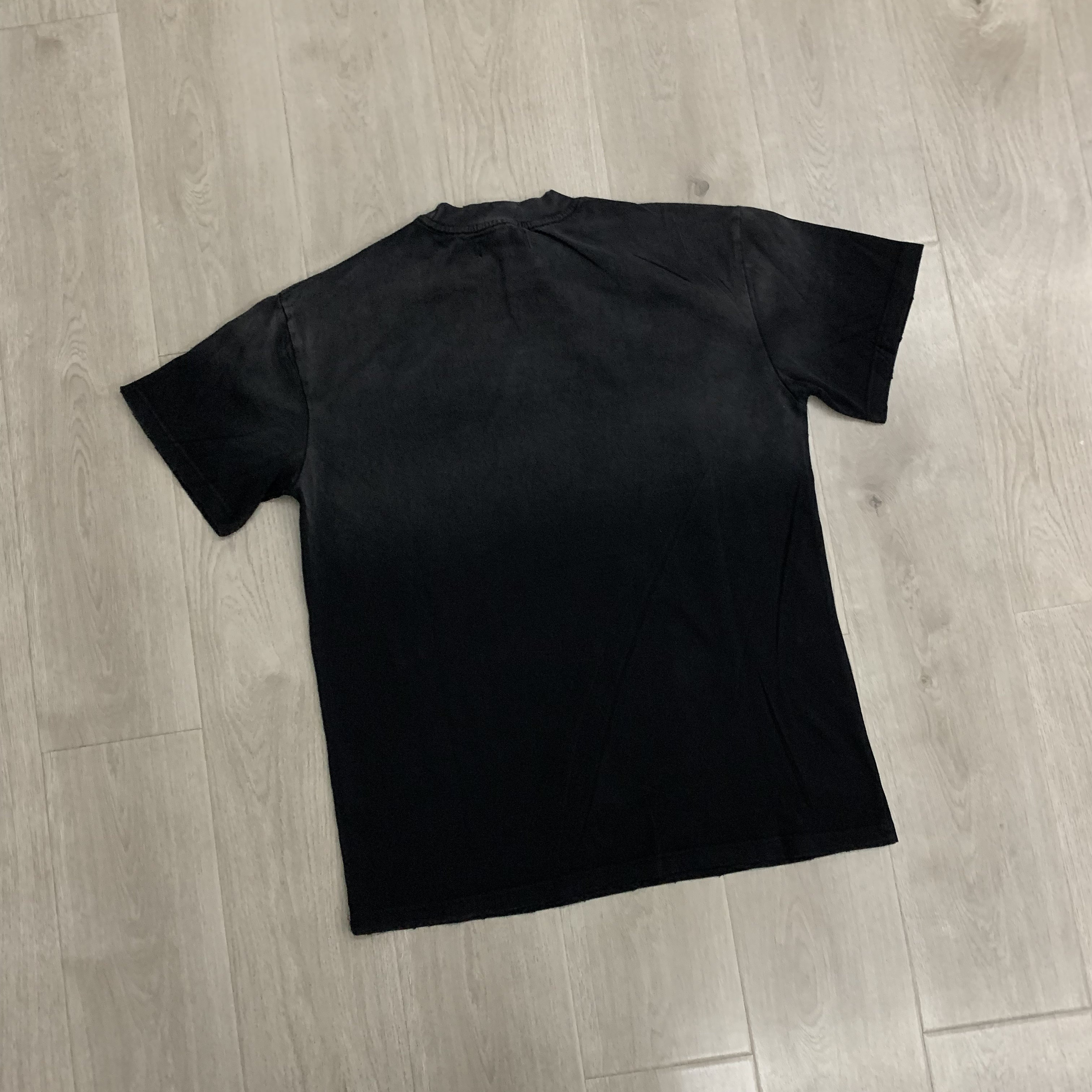 White ink direct spray with rhinestone embellishment, water-damaged vintage short-sleeved T-shirt.style 7
