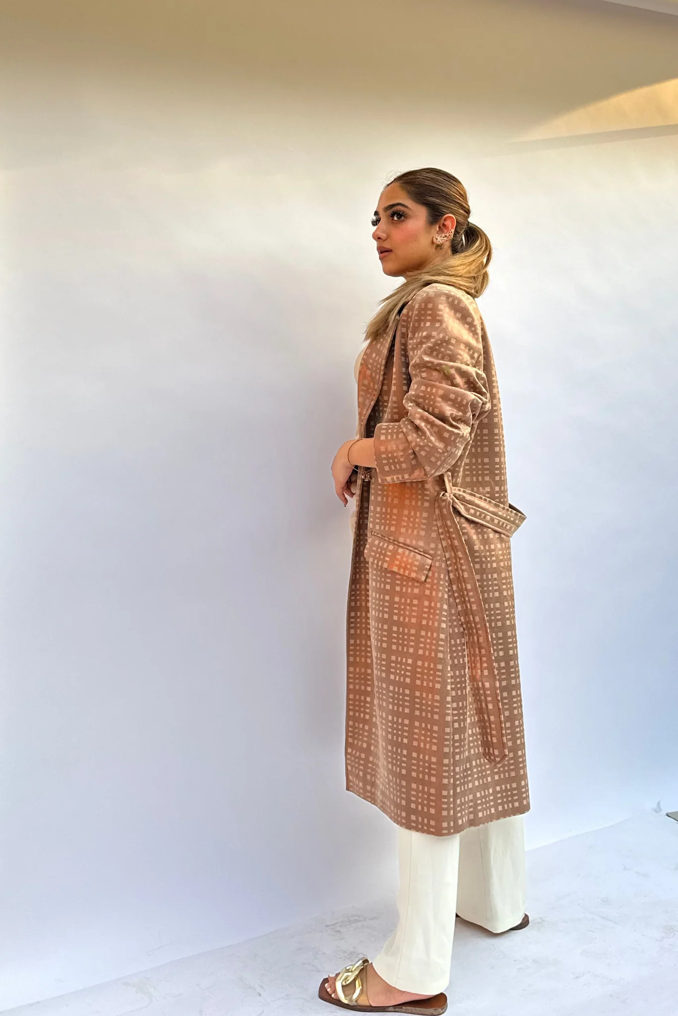 Caramel Suede Trench Coat