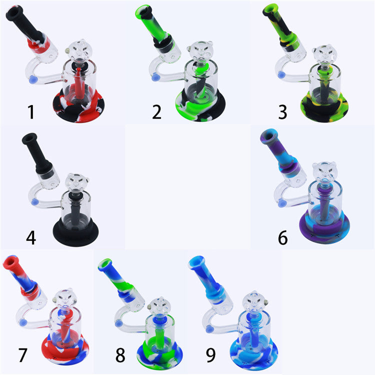 8 Microscope LED Luminous Silicone Dab Rig