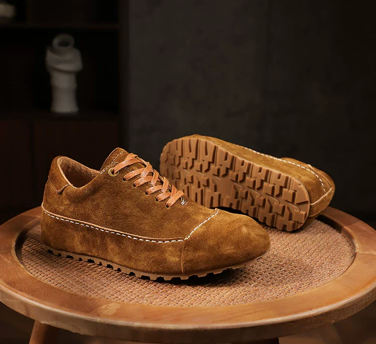 Men's washed horse leather German training shoes