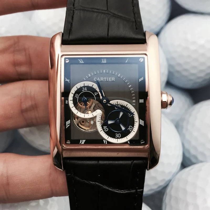 Cartier Watch TANK MC TOURBILLON SECOND TIME ROSE GOLD LIMITED EDITION