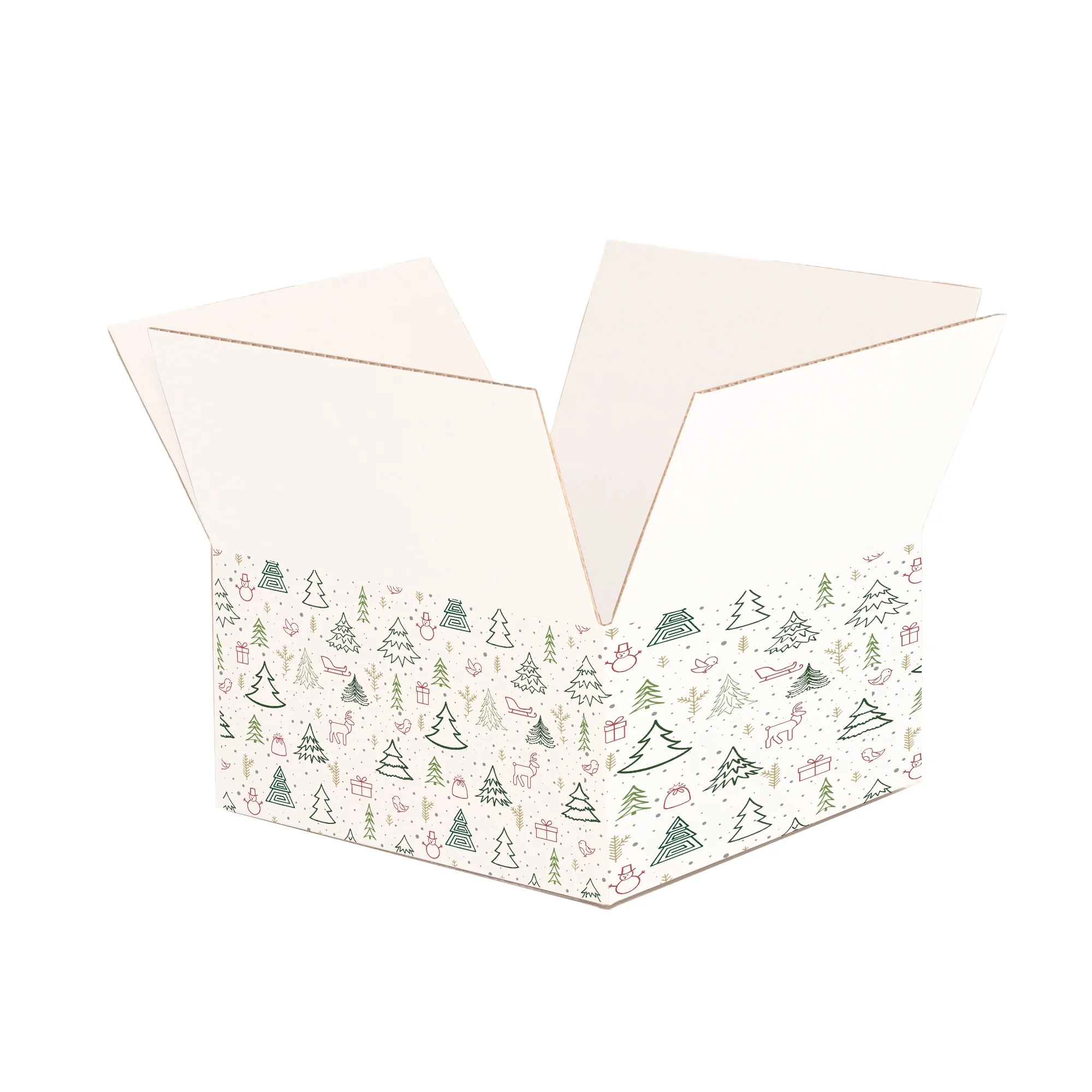 Ucanpack Christmas Boxes 8x8x4 inch - 100 Pack Winter Forest Printed Christmas Box Bulk - Holiday Shipping Box Made in USA Christmas Packaging Small Business