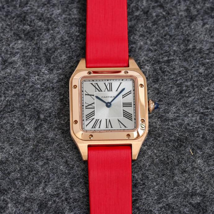 Cartier Watch SANTOS DUMONT LADY RUBBER STRAP