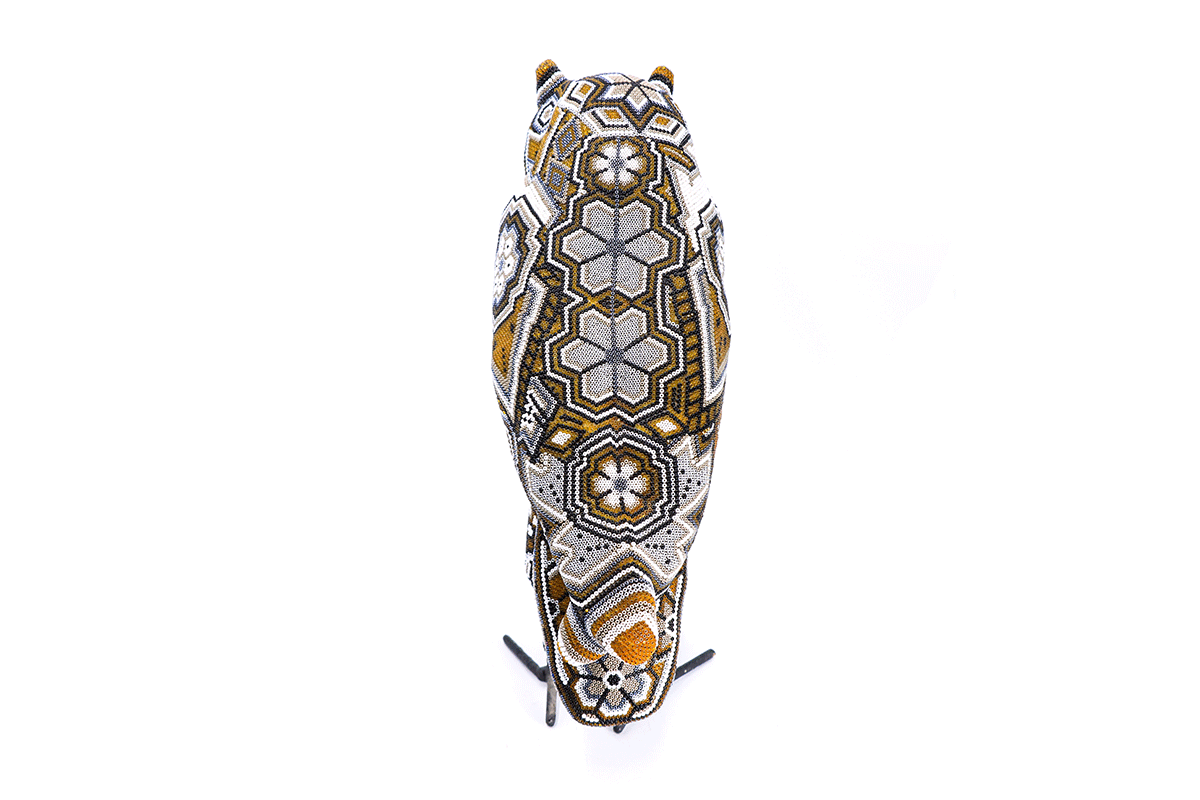 Búho Grande - Obra de Arte Huichol