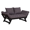 Homcom Single Person 3 Position Convertible Couch Chaise Lounger Sofa Bed, Light Grey