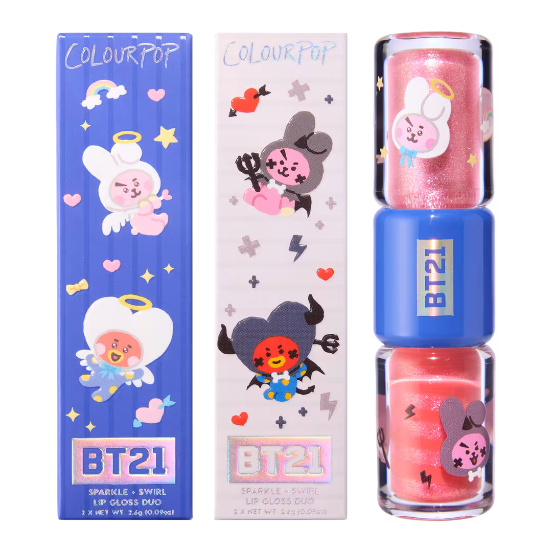 ColourPop  ColourPop X BT21 Sparkle + Swirl Lip Gloss Duo Royal N' Tough