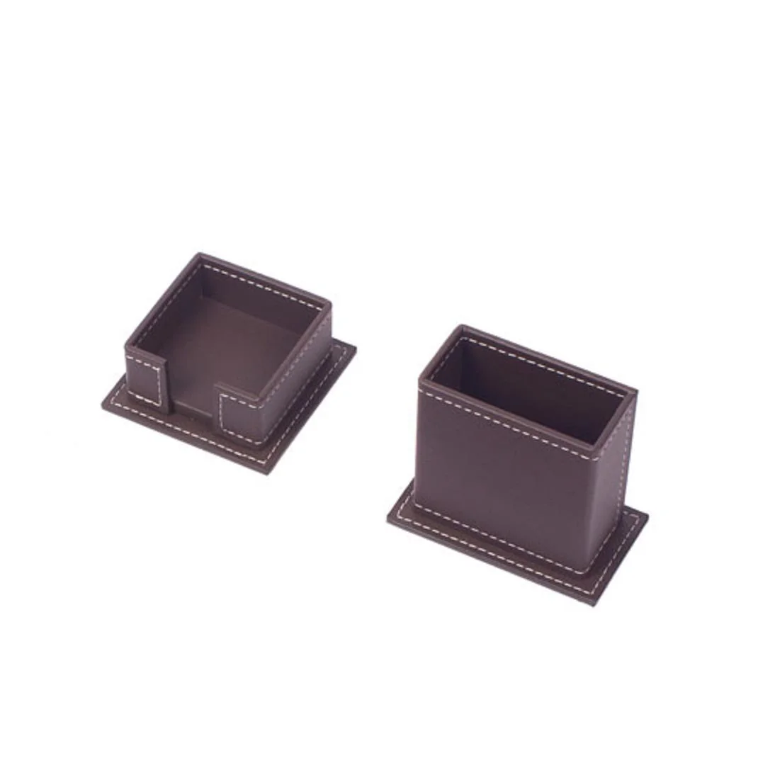 Leather Desk Set - Home Office Accessories - Desk Supplies - Leather Desk Set - Office Table Work Desk Accessories - Desk Storage Organizer - 4 Accessories-4 PCS