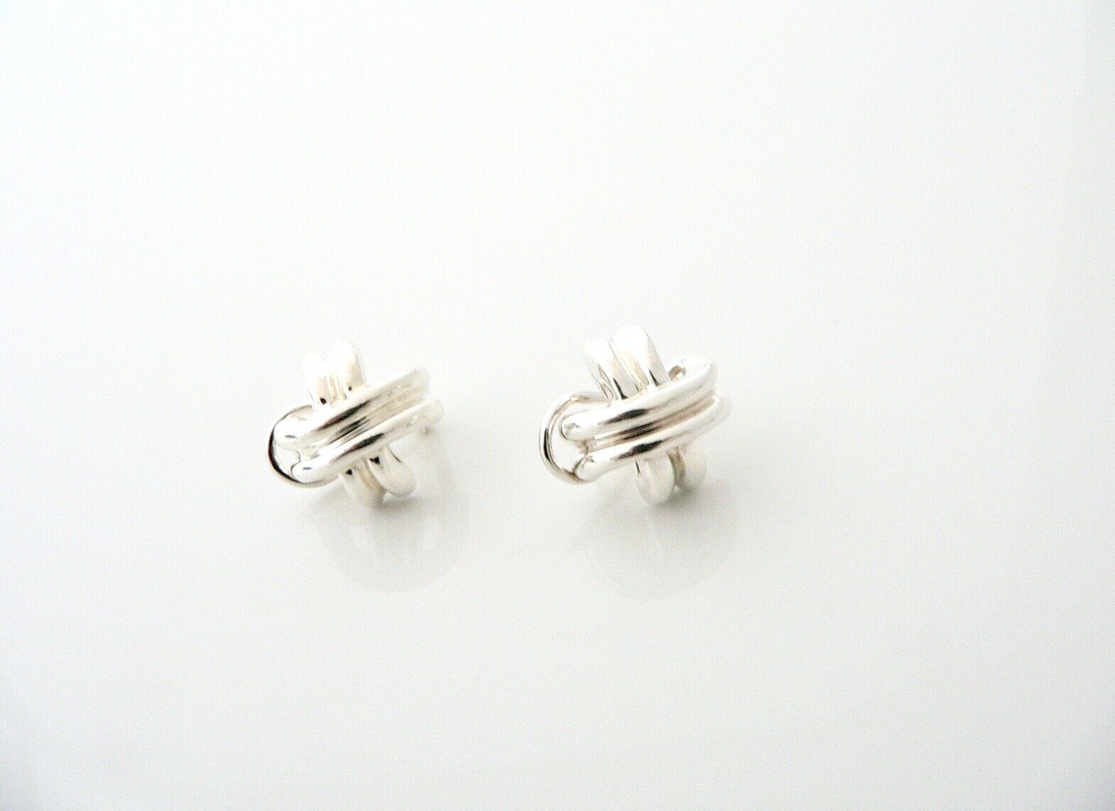 Tiffany & Co Silver Signature X Pierced Earrings Omega Rare Gift Love Statement