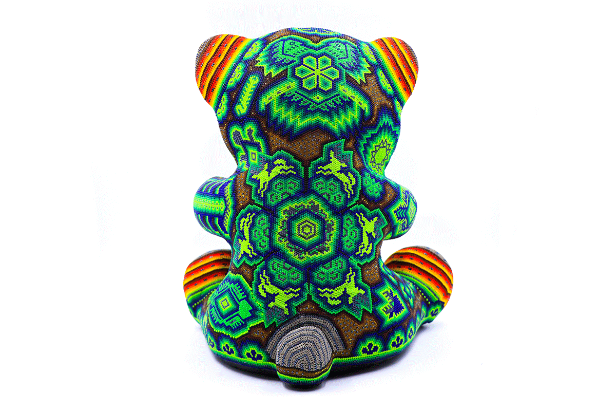 Oso Teddy - Obra de Arte Huichol
