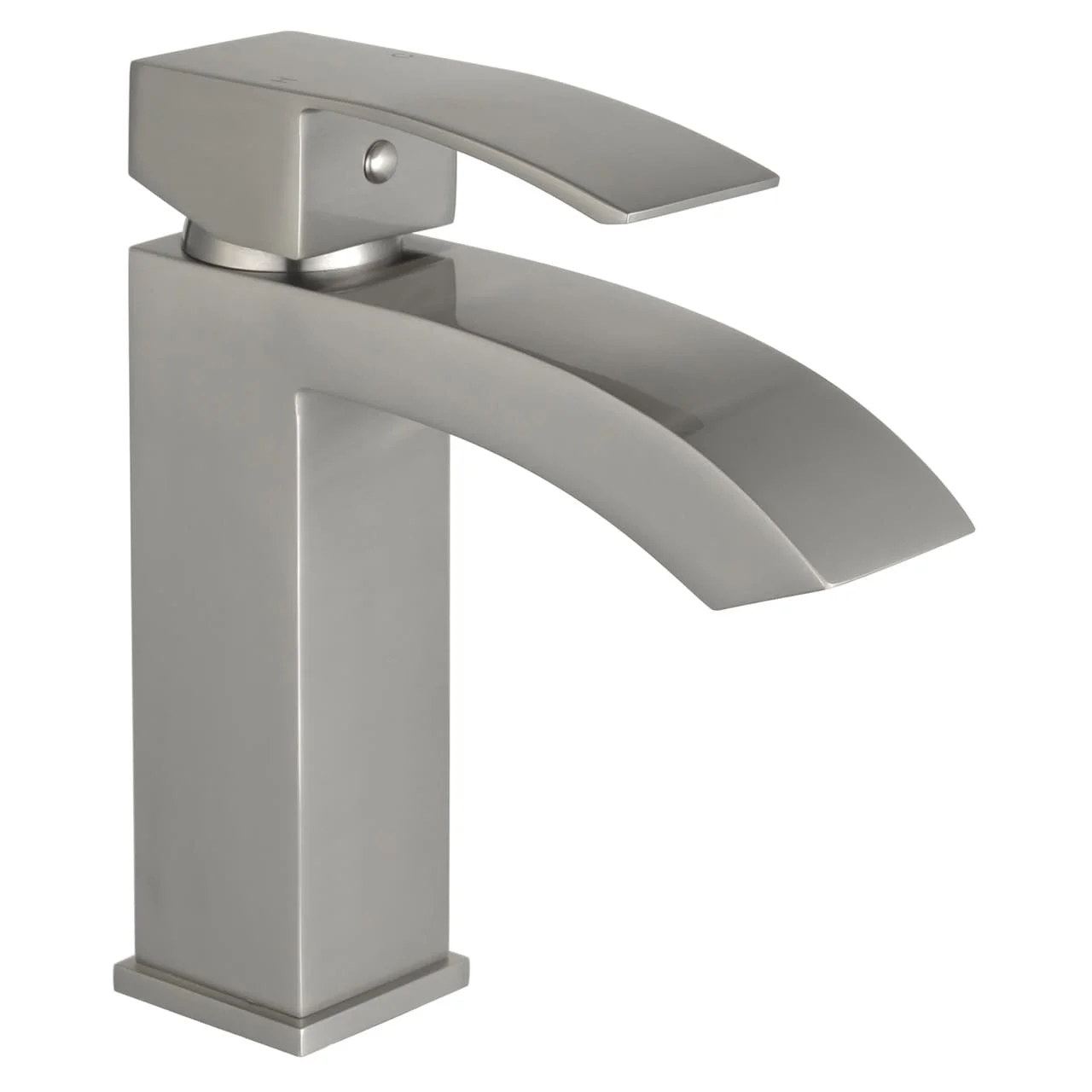 Marella 6" Single Hole Single Handle Modern Bathroom Sink Faucet, Matte White/Polished Chrome