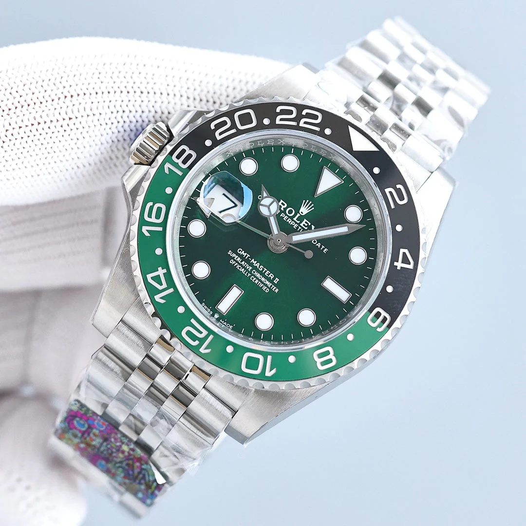 Rolex Watch GMT-MASTER II CUSTOM GREEN BLACK BEZEL GREEN DIAL Watch