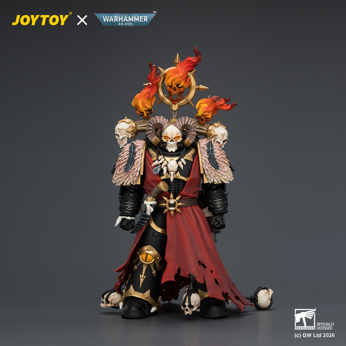 JOYTOY JT04759 Warhammer 40k 1:18 Black Legion Master of Possession with Staff of Possession and Bolt Pistol - JOYTOY WORLD
