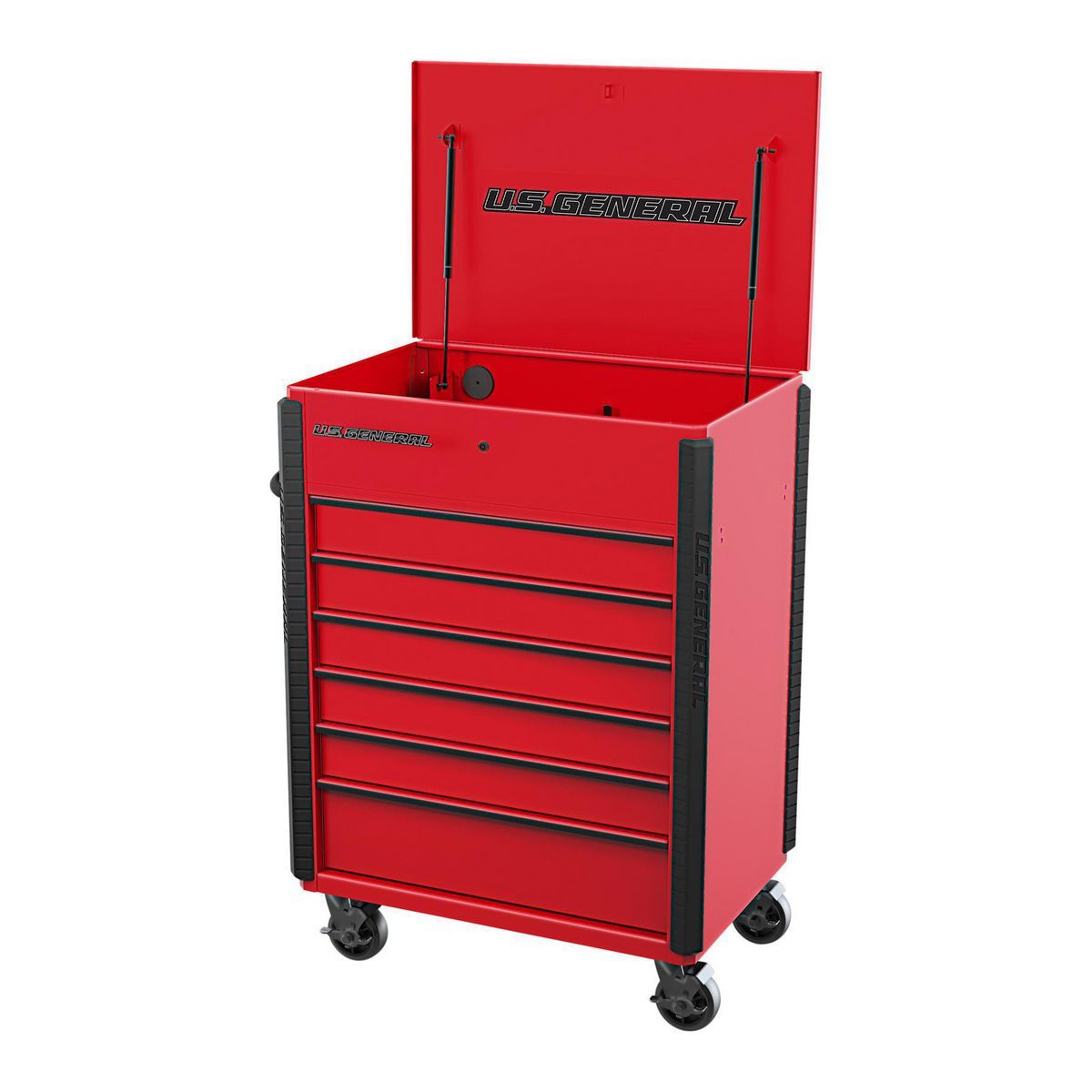 U.S. GENERAL 34 in. x 23 in., 6-Drawer Full-Bank Service Cart, Slate Gray