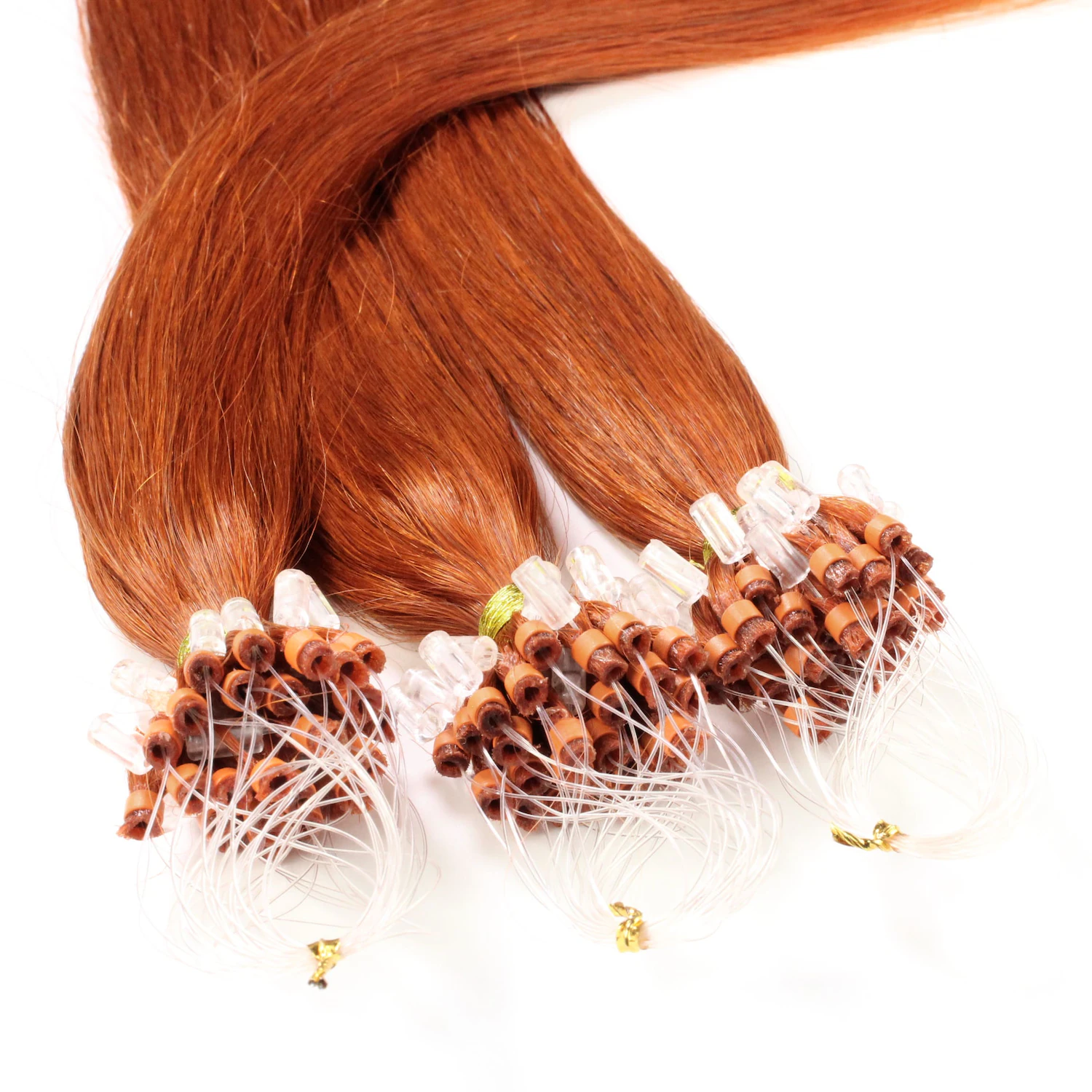 Microring Extensions Echthaar #8/43 Hellblond Rot-Gold 0.5g