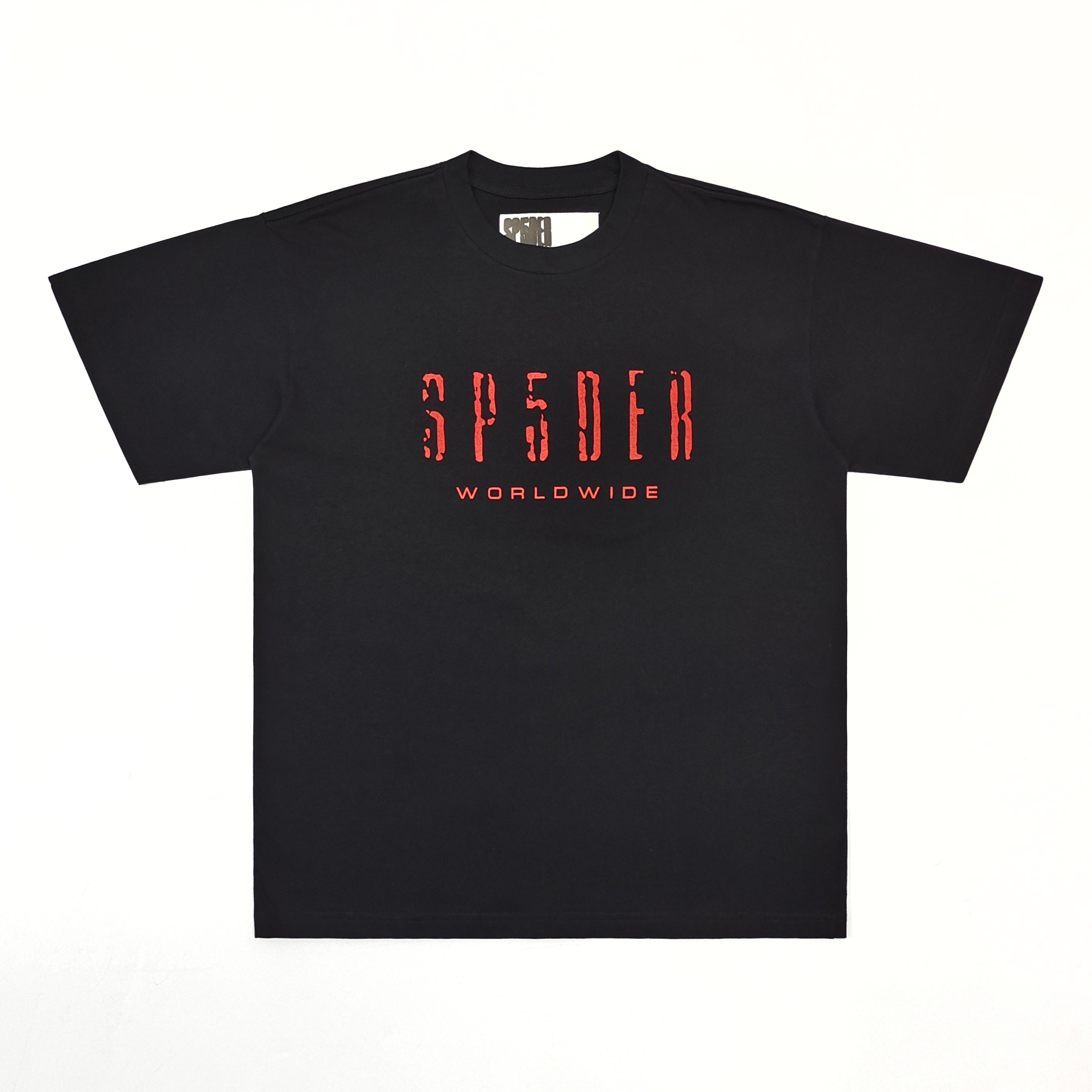 1:1 Sp5der Red Speckled Lettering Short Sleeve T-Shirt