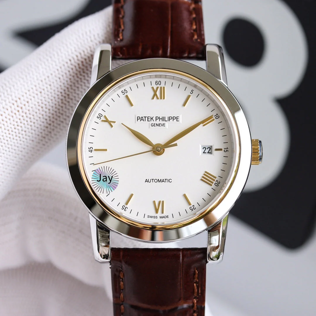 Patek Watch  CALATRAVA 40MM DATE STEEL CASE WHITE DIAL Watch