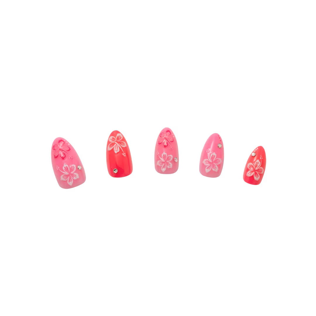 Nail Reformation  Pink Hibiscus Press On Nails