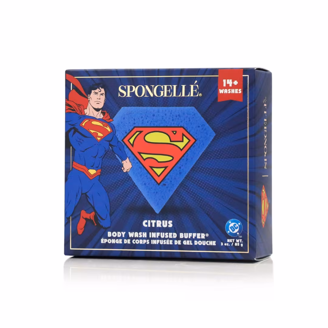 SPONGELLE  DC Superman™ Citrus Body Buffer | Body Wash Infused Buffer