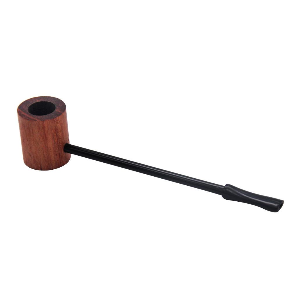 Straight Stem Wooden Pot Pipe