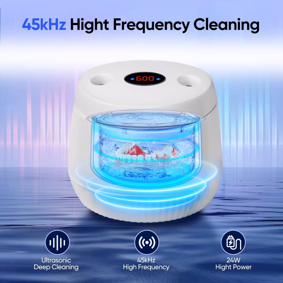 MySmile  Ultrasonic Retainer & Jewelry Cleaning Pod for Home with Digital Timer