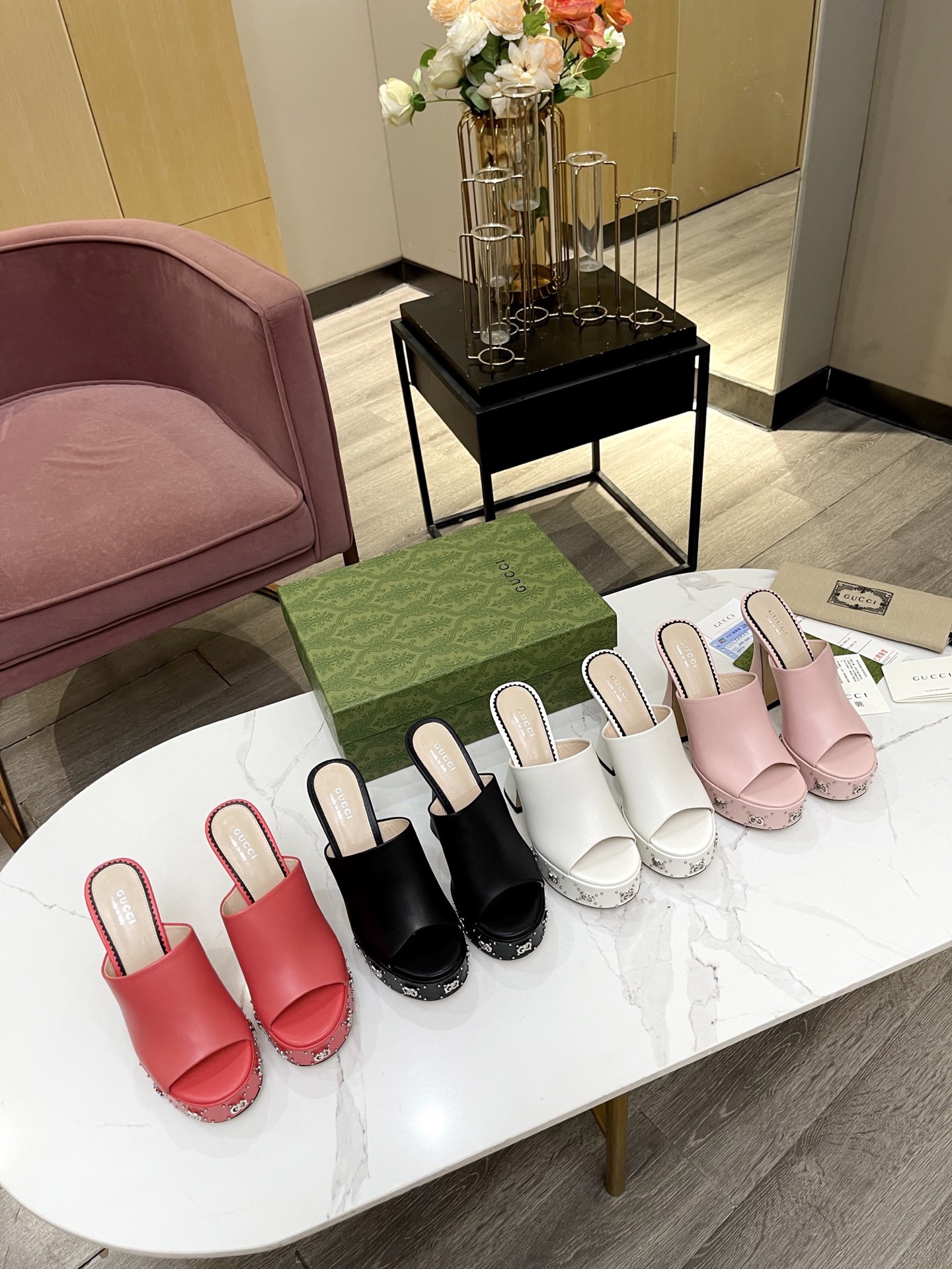 Gucci GG platform mules