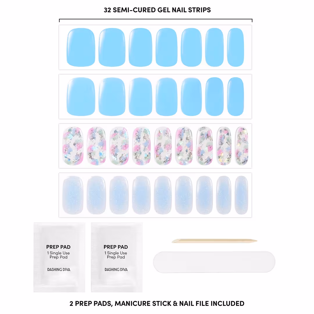 Dashing Diva  GLAZE DESIGN, Semi-Cured Gel Nail Strips