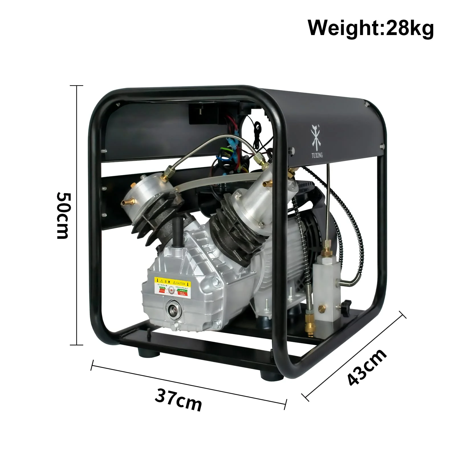 TUXING 4500Psi Pcp Compressor,Double Cylinder Scuba Air Compressor,Manually Stop Version,High Pressure Air Pump for Air Rifle Gun 6.8L Scuba Tank,Paintball Gun 30Mpa 110V(TXED011)