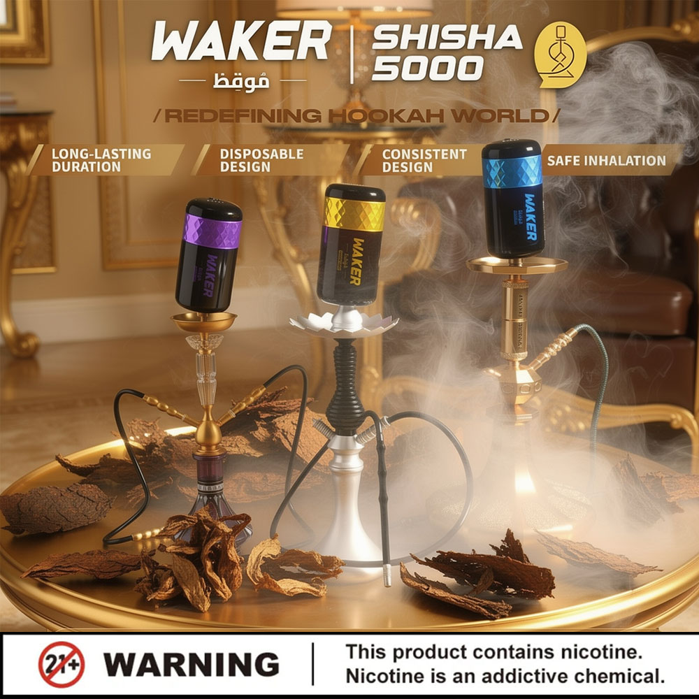 Waker Shisha 5000 Disposable E-hookah 20ml 0.2%