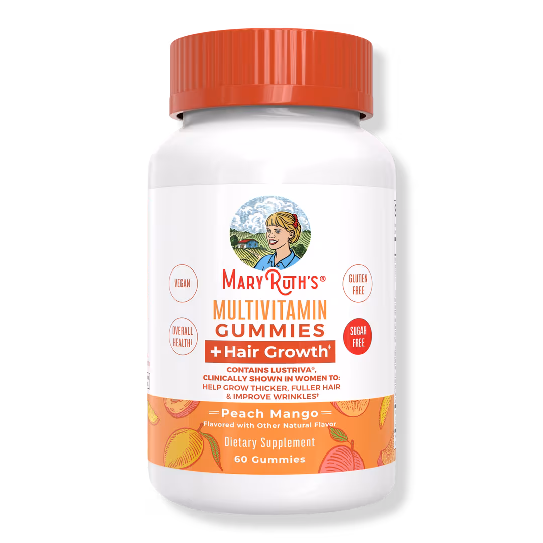 MaryRuth's  Multivitamin Gummies + Hair Growth Peach Mango