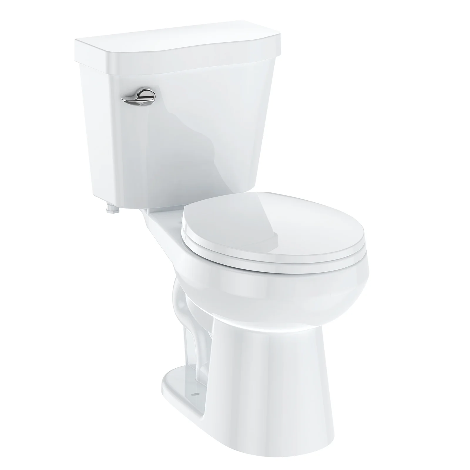 Pinypikaka Two-Piece Toilet with Toilet Seat and Wax Ring, Round Toilets for Bathrooms, 1.28 Siphonic Flush Toilet Cotton White 17", Toilet Seat Included