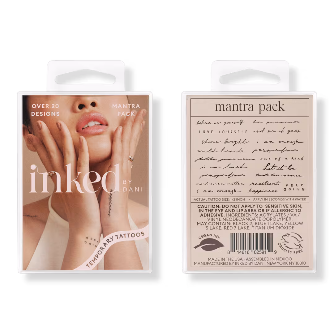 Inked by Dani  Mantra Temporary Tattoo Pack