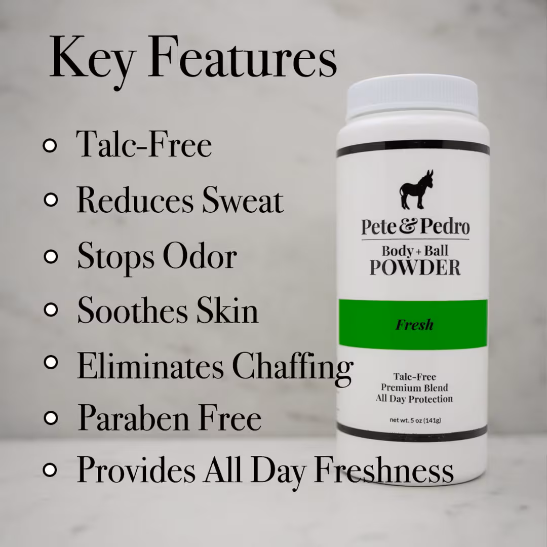 Pete & Pedro  Fresh Body & Balls Talc-Free Powder Deodorant Absorbs Sweat In Groin, Privates, & Feet