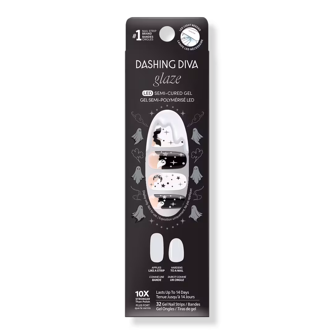 Dashing Diva  GLAZE DESIGN, Semi-Cured Gel Nail Strips, By Night
