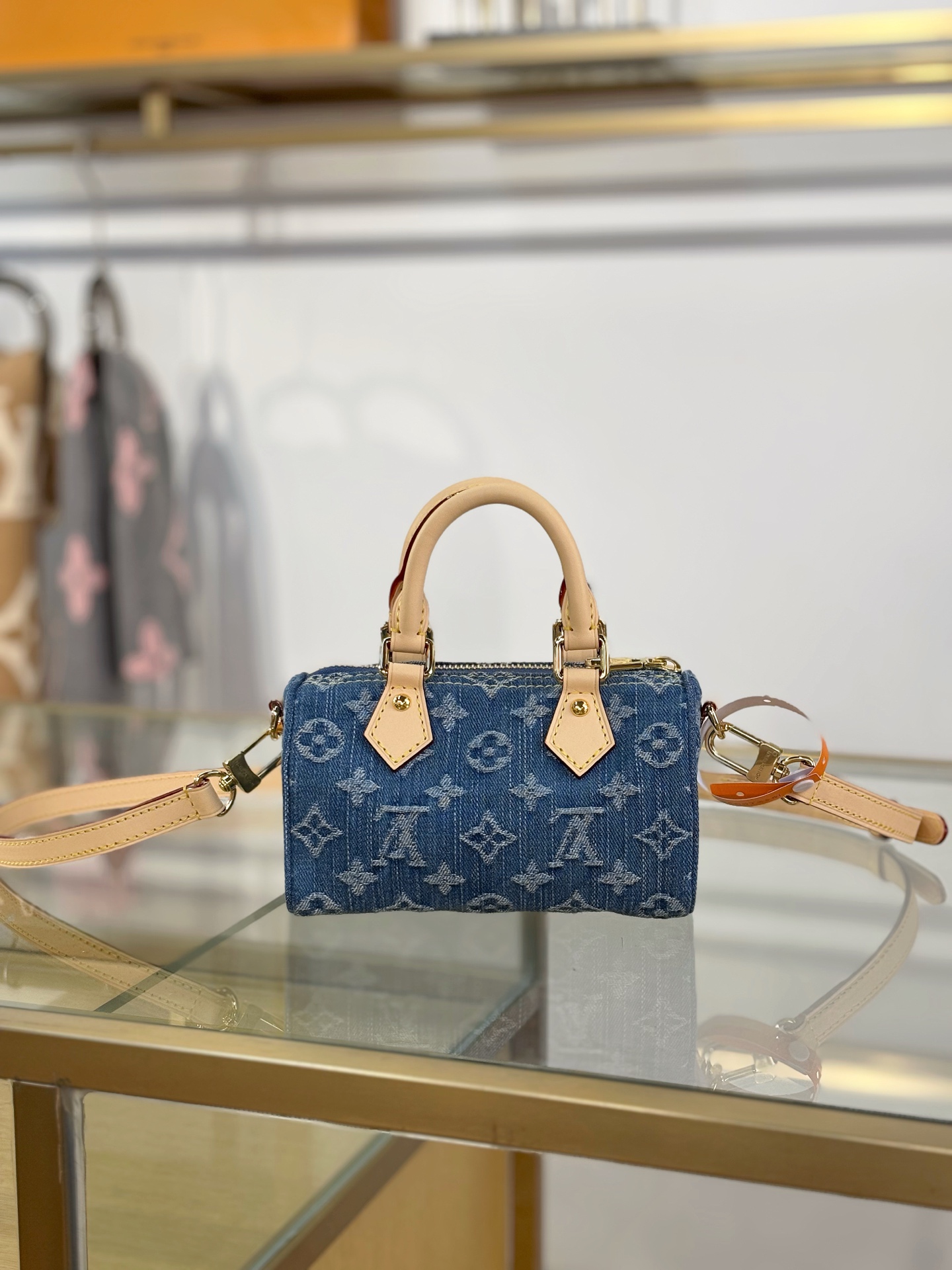 LV Nano Speedy Monogram Denim Bag