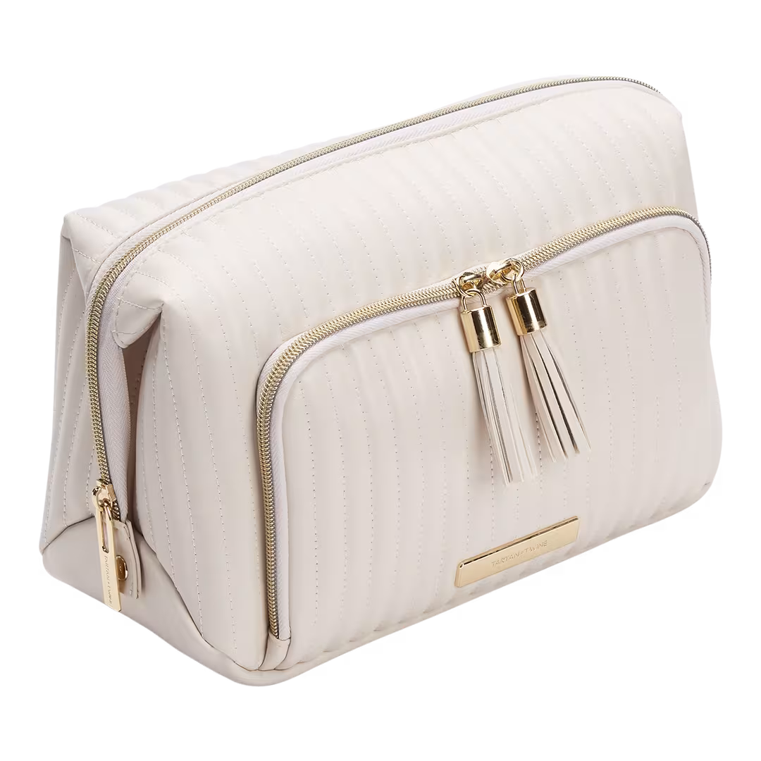 Tartan + Twine  Vertical Quilted Double-Zip Toiletry Bag