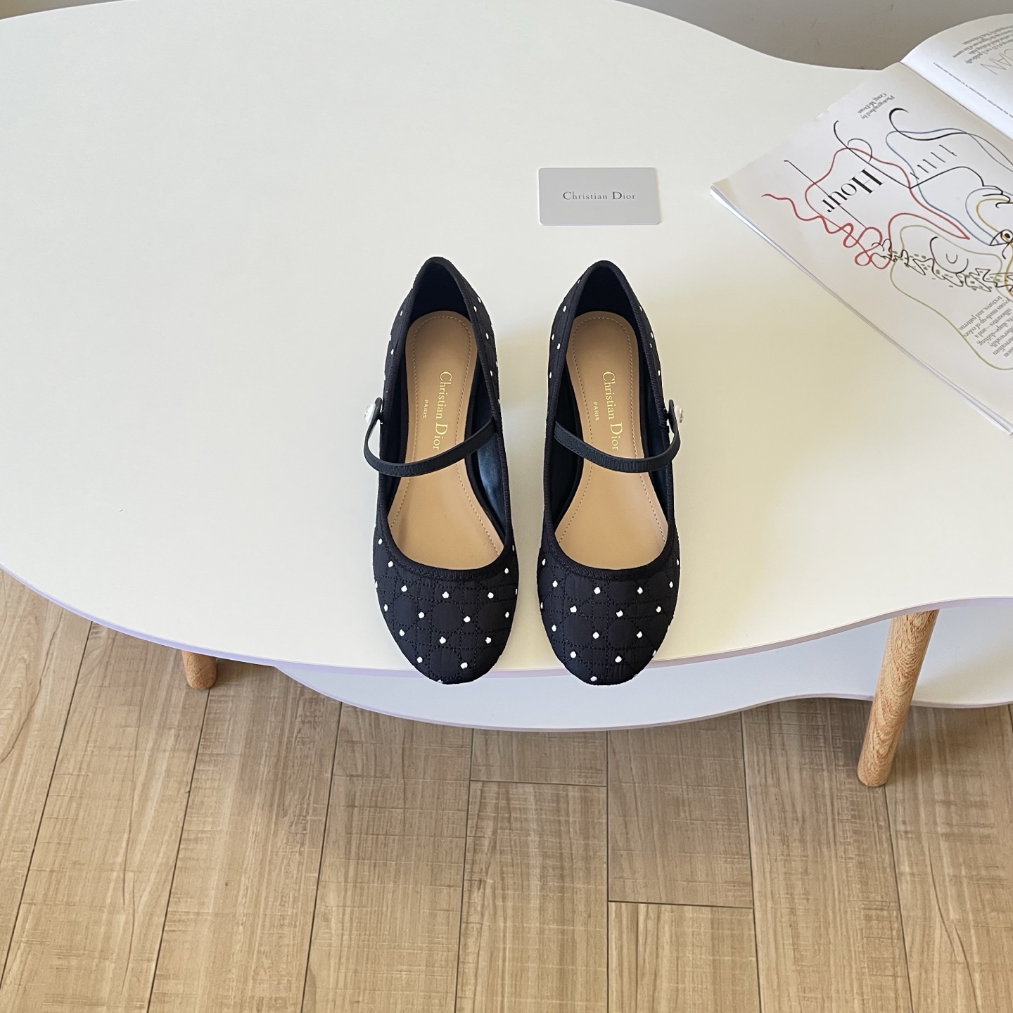Dior PUNK 26P Women's Square Toe Fashion Polka Dot Shoes