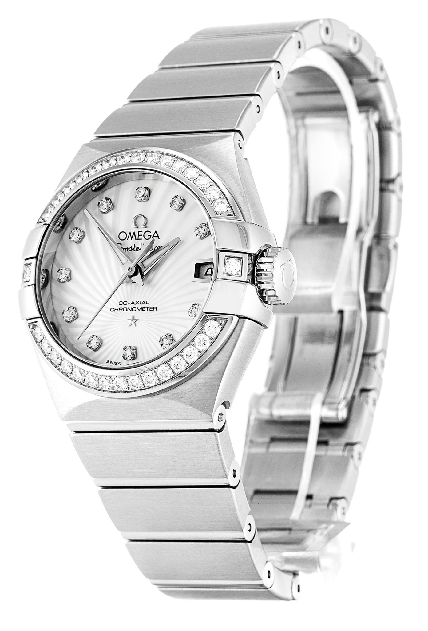 Replica Omega Constellation Ladies White Case Diamond Markers 123.15.27.20.55.001 27MM