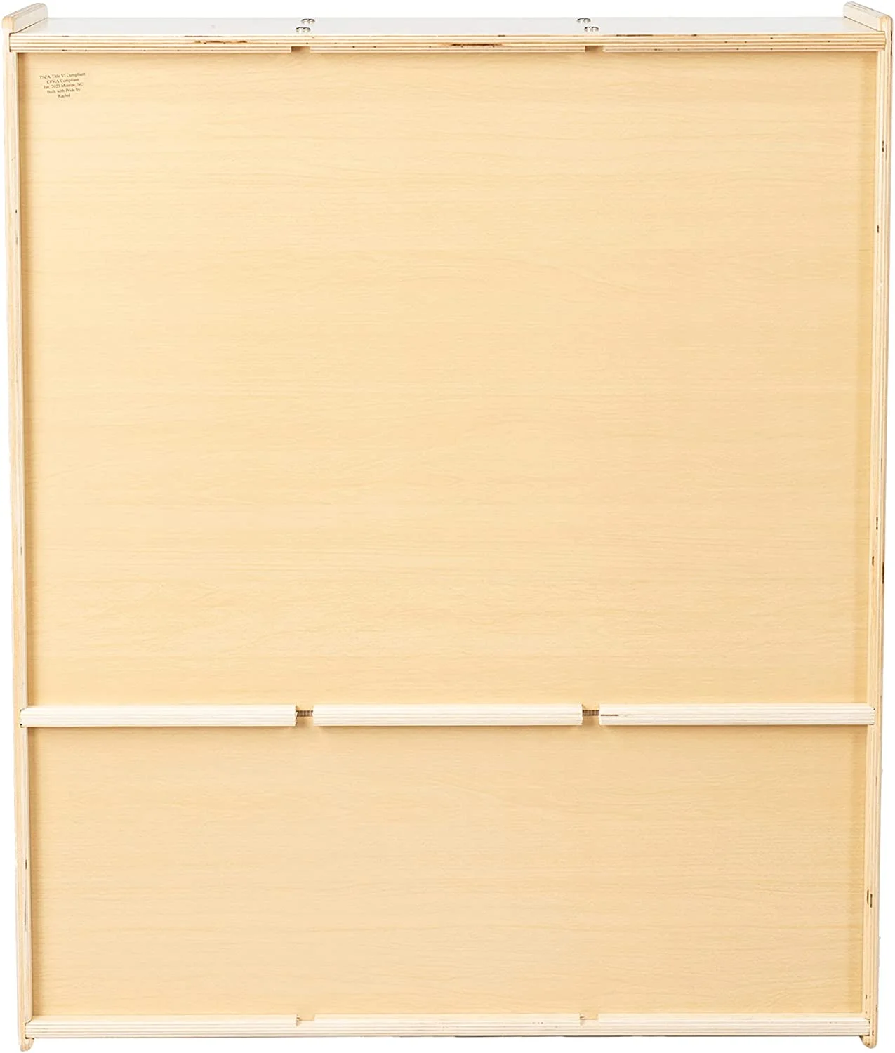 RRI Goods 3-Section Classroom Coat Locker Wooden Cubby Rack Backpack Hanger