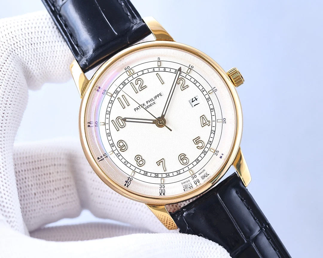 Patek Watch CALATRAVA 5226 GOLD CASE LEATHER STRAP