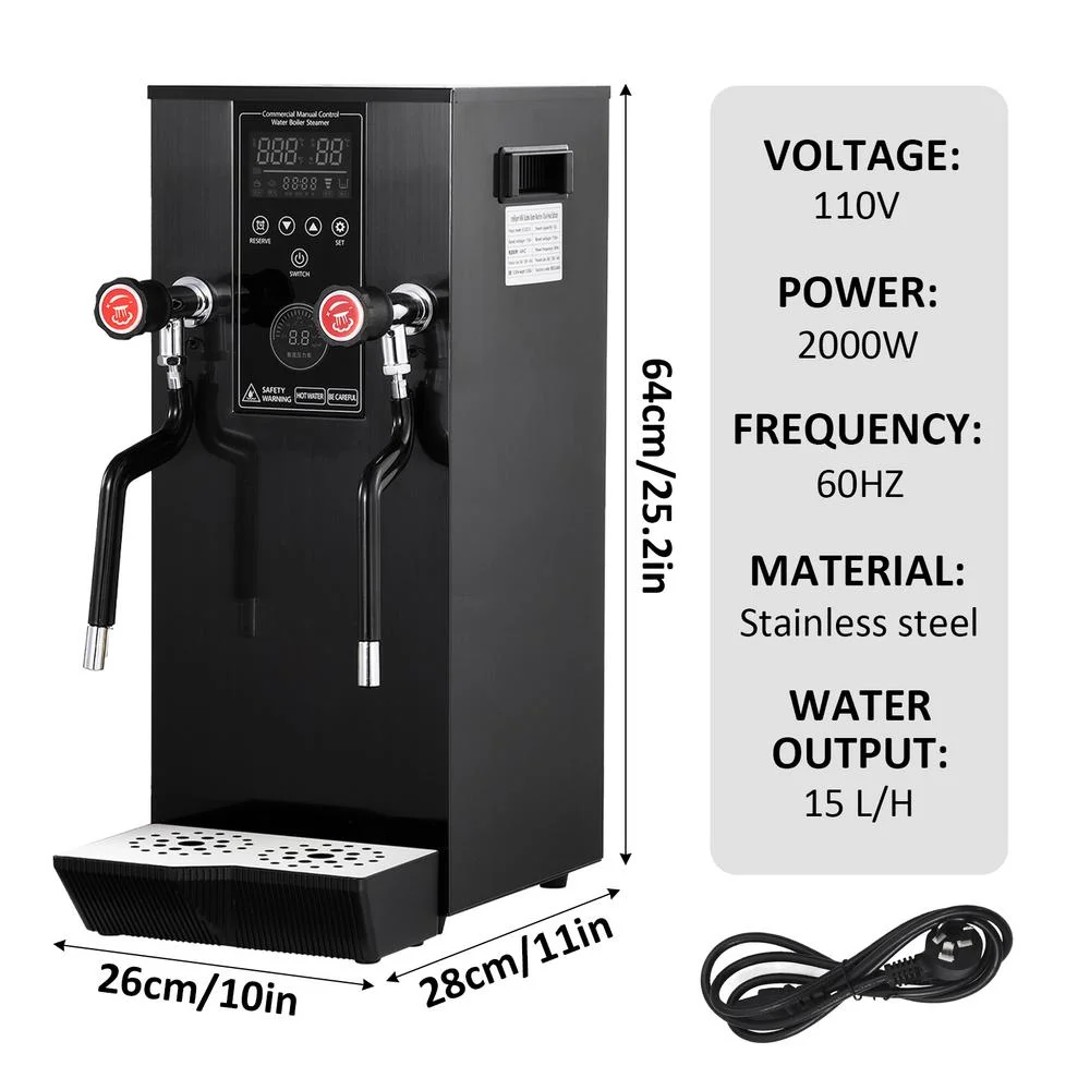 Commercial Milk Frother, 110V 1400W Automatic Foam Machine with LED Display for Coffee Shops (Black)