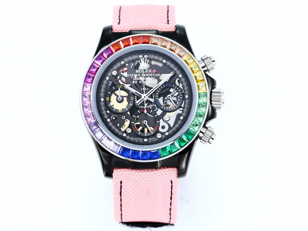 Rolex Watch Daytona 43mm Black Pink Diamond