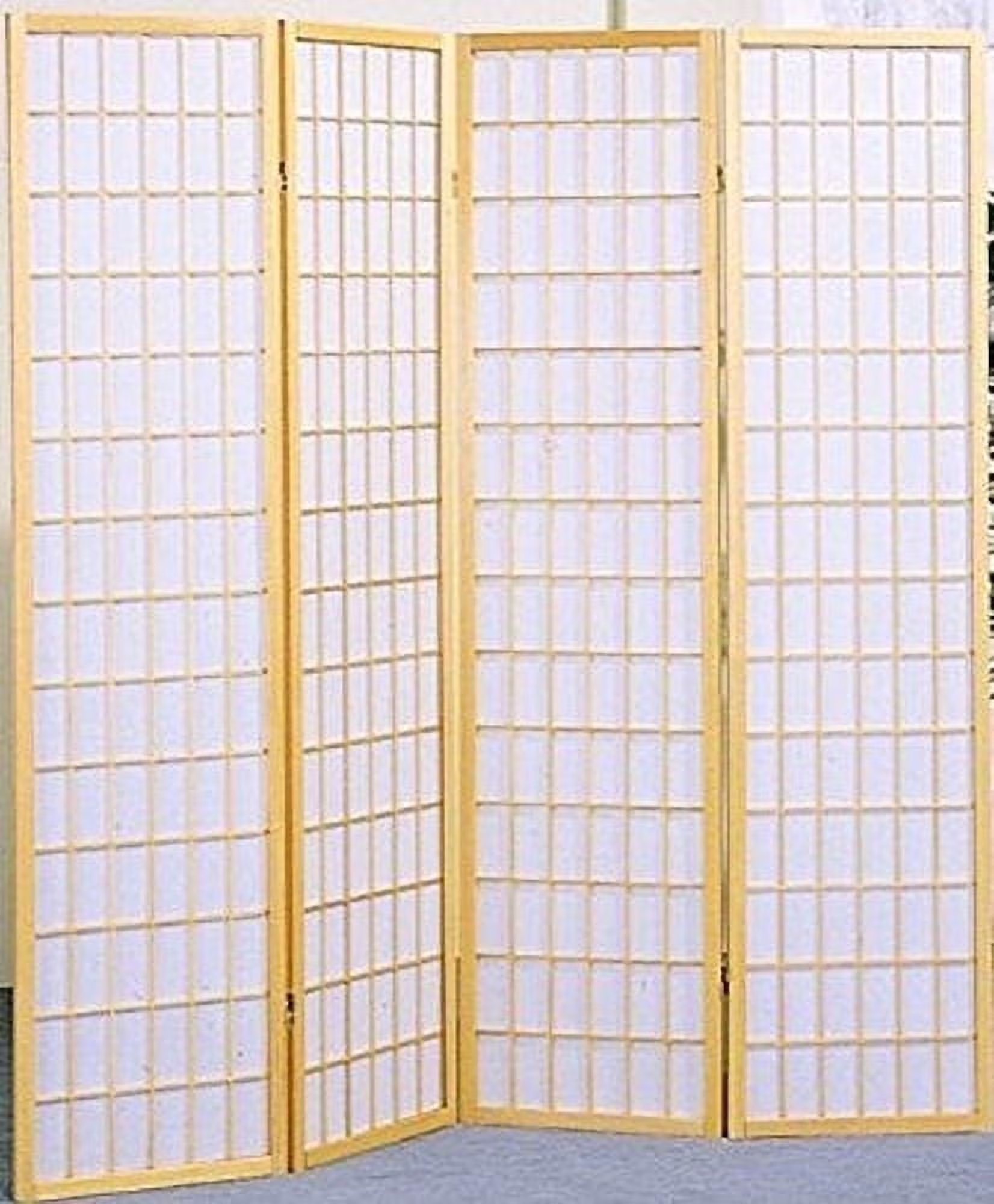 Legacy Decor Japanese Oriental 5 Panel Room Divider, 71" Tall, Black Color, Freestanding