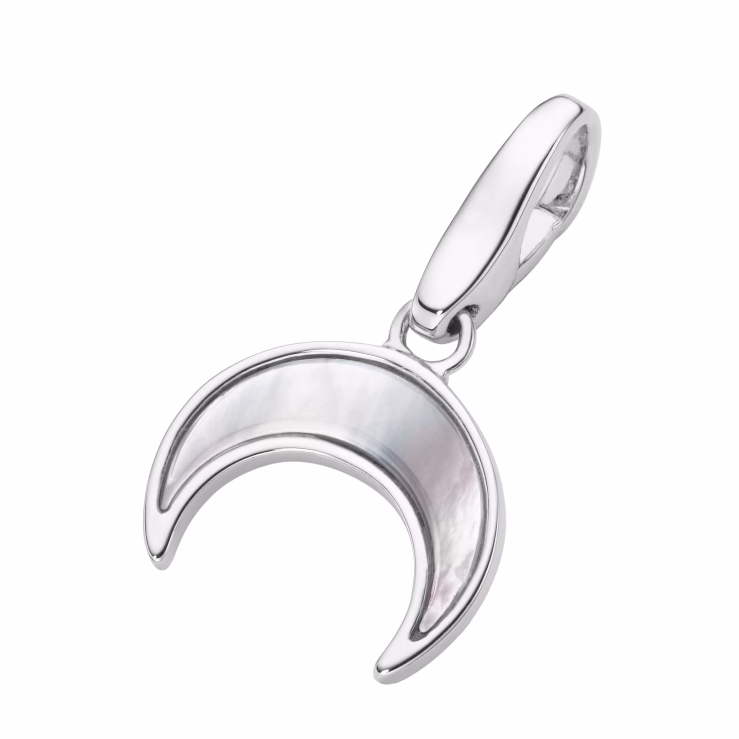 Charm Mond mit Perlmutt Einlage, Silber 925