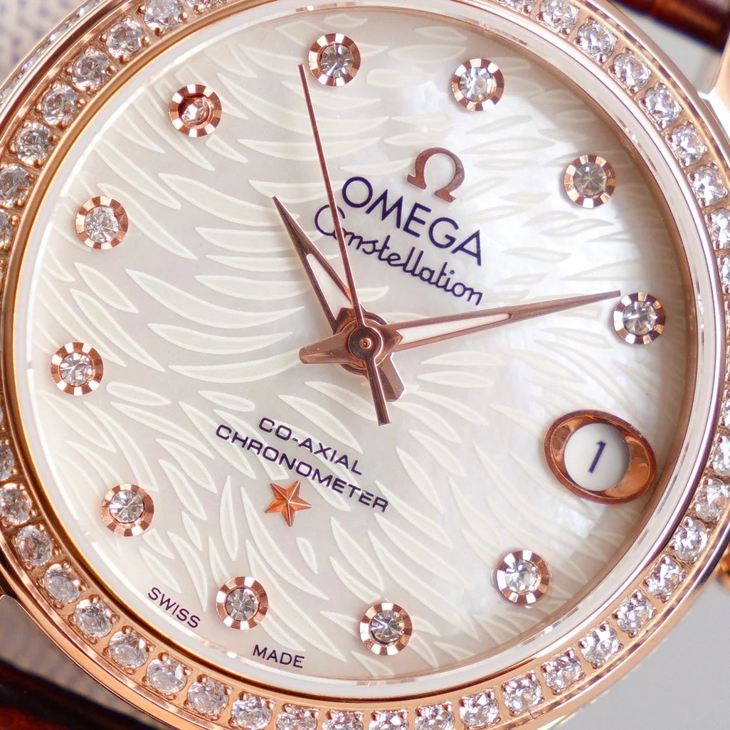 Omega Watch CONSTELLATION 33MM AUTOMATIC ROSE GOLD DIAMOND BEZEL