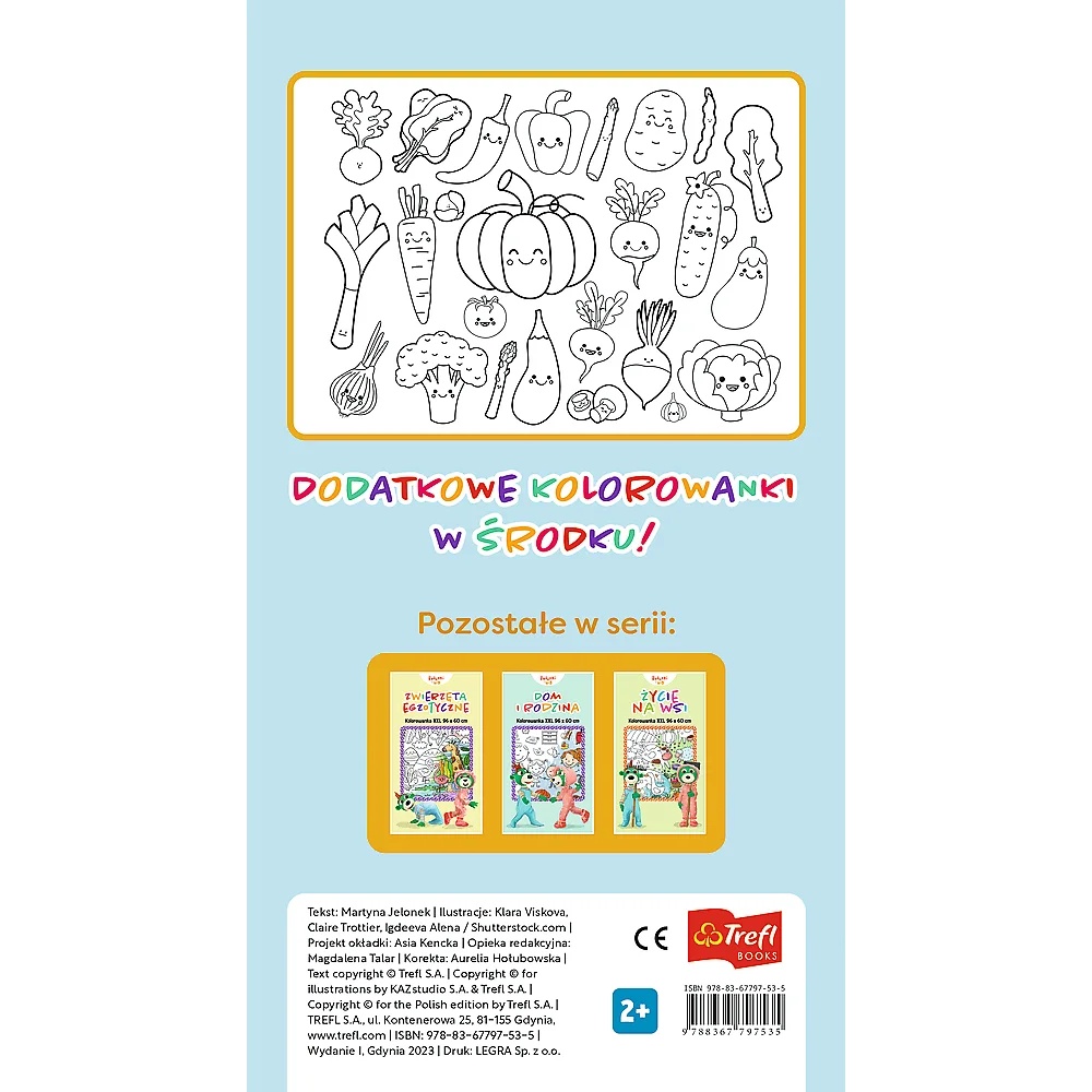 Książka Aktywizująca Warzywa I Owoce. Kolorowanka Xxl. Bobaski I Miś