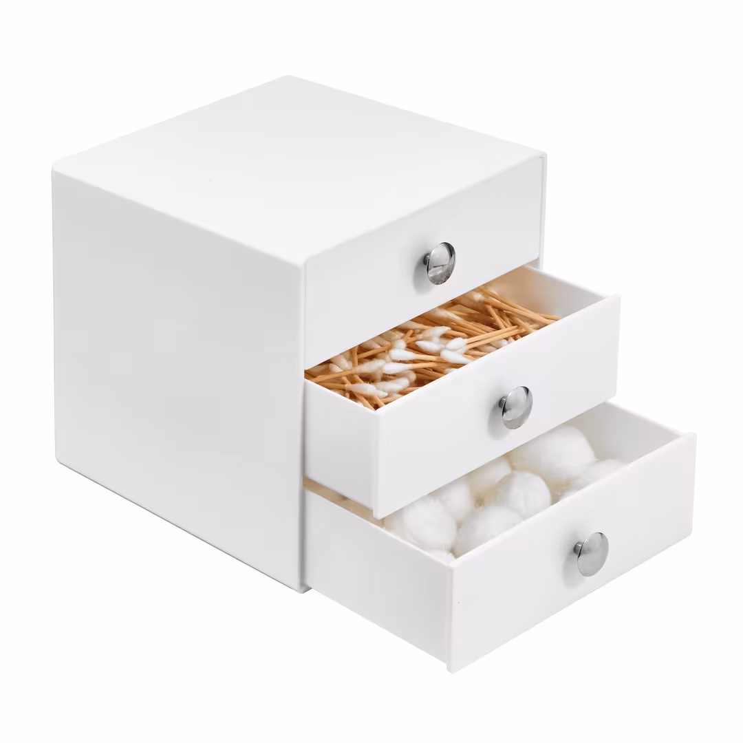 iDesign  Stackable 3-Drawer Vanity Makeup Organizer - Aqua