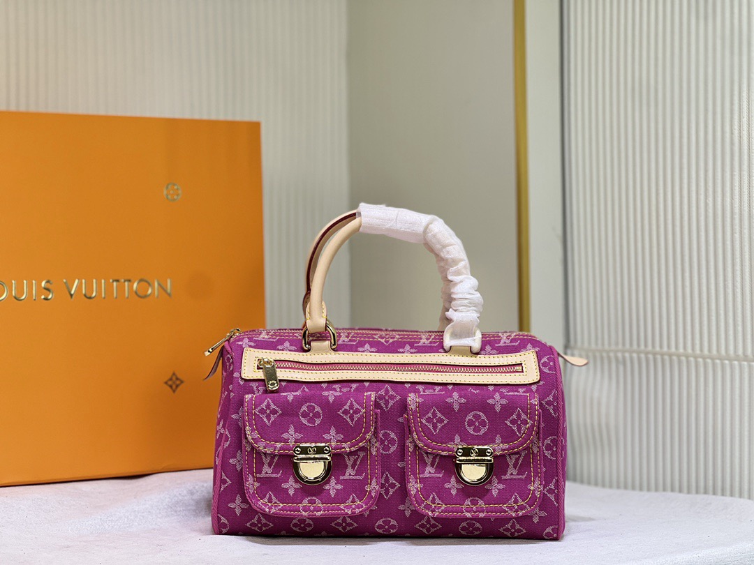LV Monogram Denim Neo Speedy Fuchsia Bag