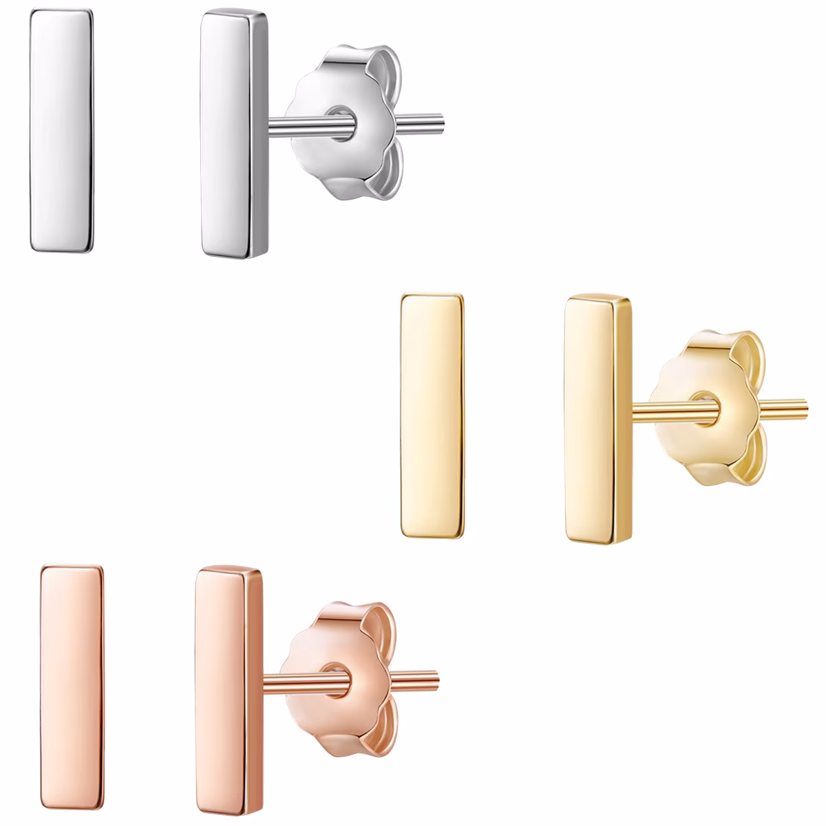 Ohrstecker Sterling Silber in Silber/Gelbgold/Roségold