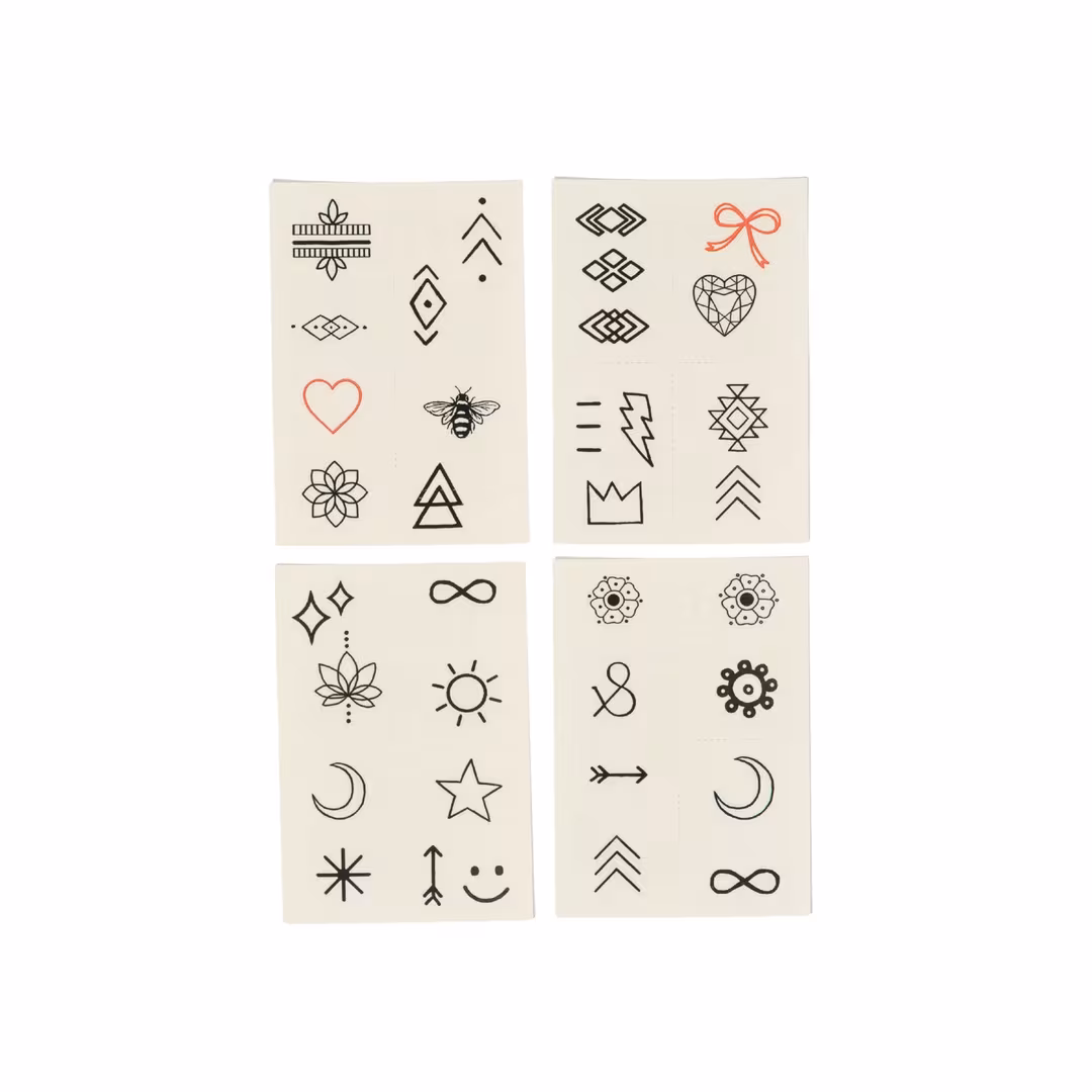 Inked by Dani  Finger Tats Temporary Tattoo Pack